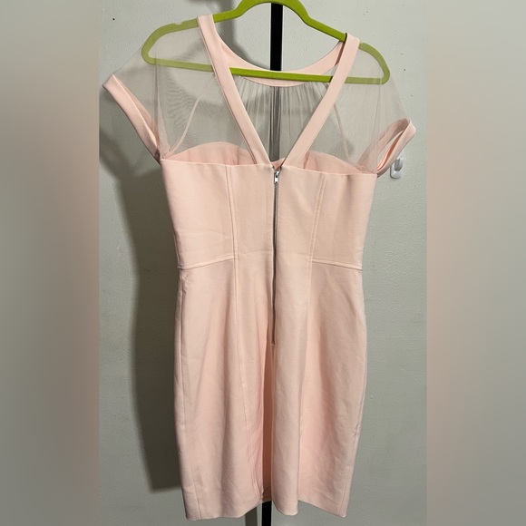 Maggy London Women's Blush Pink Illusion Top Crepe Dress - Picture 5 of 12